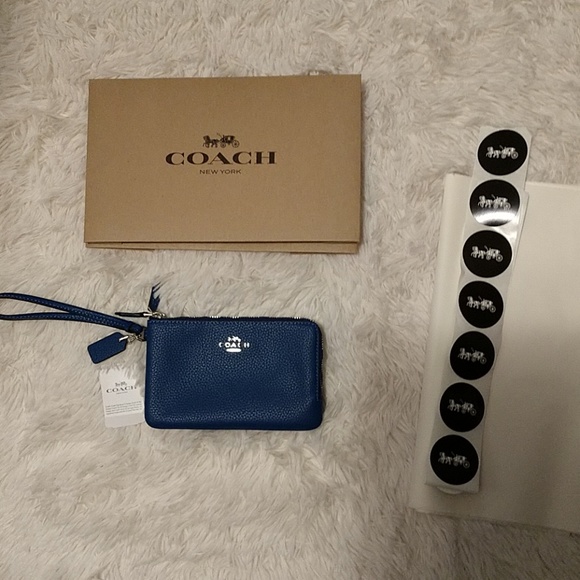 Coach Handbags - New! DUAL Authentic Artic Blue Coach Wristlet